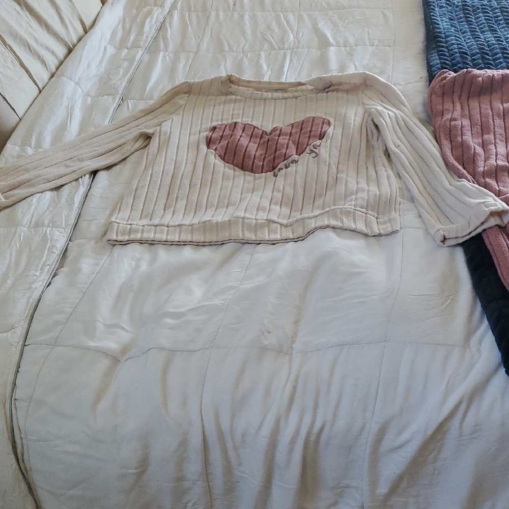 Pajamas with Pink Heart Applique